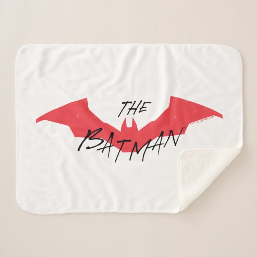 Batman Handwritten Bat Logo Sherpa Deken (Voorkant (horizontaal))