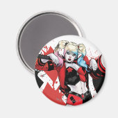 Batman | Harley Quinn Hearts & Diamonds Splatter Magneet (Voorkant / Achterkant)