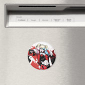 Batman | Harley Quinn Hearts & Diamonds Splatter Magneet (Insitu (Vaatwasser))