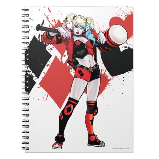 Batman | Harley Quinn Hearts & Diamonds Splatter Notitieboek (Voorkant)