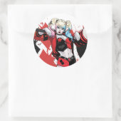 Batman | Harley Quinn Hearts & Diamonds Splatter Ronde Sticker (Tas)