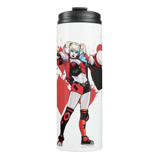 Batman | Harley Quinn Hearts & Diamonds Splatter Thermosbeker (Voorkant)