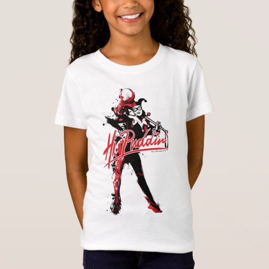 Batman | Harley Quinn "Hi Puddin" Ink Art T-shirt (Voorkant)