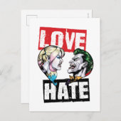 Batman | Harley Quinn & Joker Love/Hate Briefkaart (Voorkant / Achterkant)