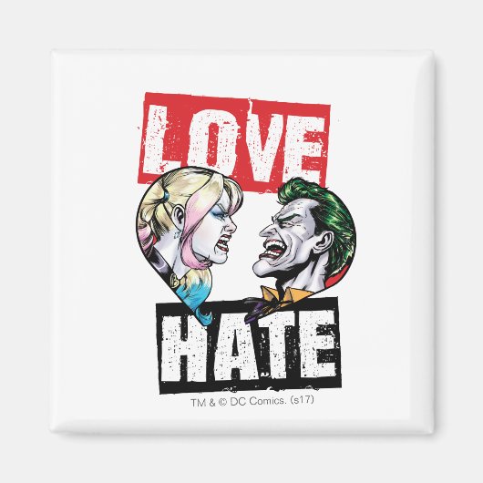 Batman | Harley Quinn & Joker Love/Hate Magneet (Voorkant)