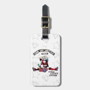Batman   Harley Quinn "kom uit en speel Puddin" Bagagelabel