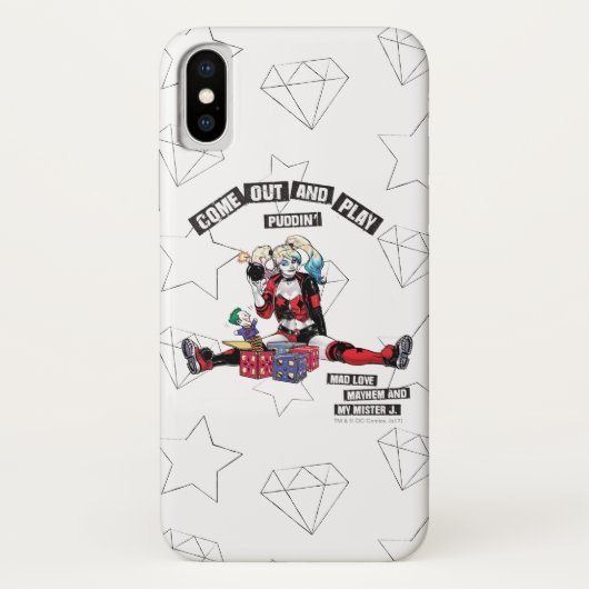 Batman | Harley Quinn "kom uit en speel Puddin" Case-Mate iPhone Case (Achterkant)