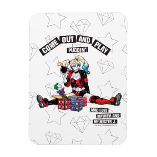 Batman Harley Quinn "kom uit en speel Puddin" Magneet