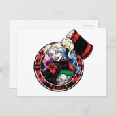 Batman | Harley Quinn Winking with Mallet Briefkaart (Voorkant / Achterkant)