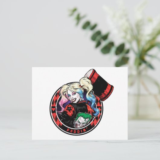Batman | Harley Quinn Winking with Mallet Briefkaart (Staand voorkant)