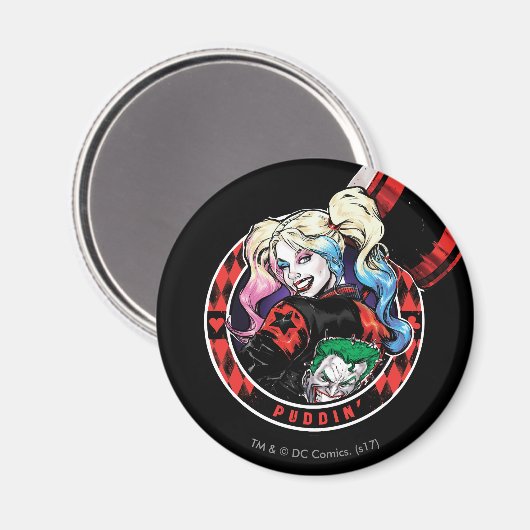Batman | Harley Quinn Winking with Mallet Magneet (Voorkant / Achterkant)