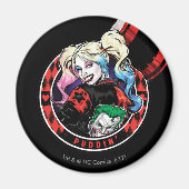 Batman | Harley Quinn Winking with Mallet Magneet (Voorkant)