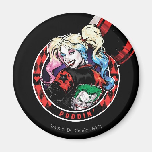 Batman | Harley Quinn Winking with Mallet Magneet (Voorkant)