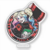 Batman | Harley Quinn Winking with Mallet Sticker (Voorkant)