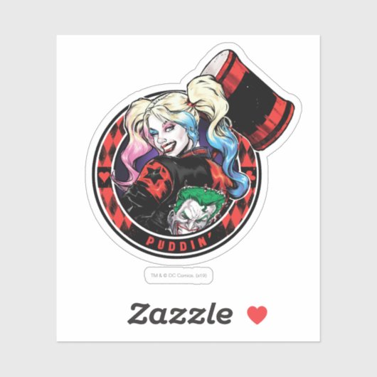 Batman | Harley Quinn Winking with Mallet Sticker (Vel)