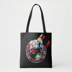 Batman Harley Quinn Winking with Mallet Tote Bag