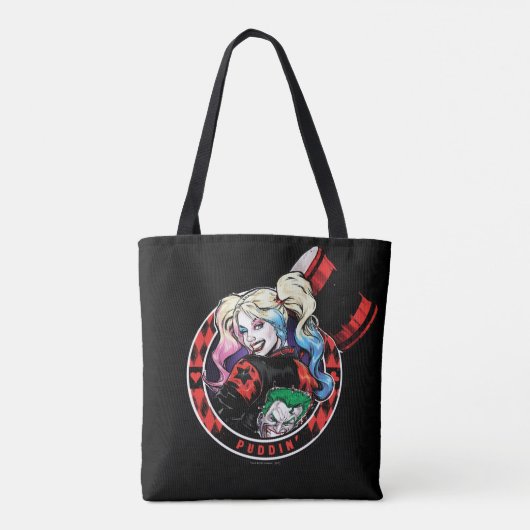 Batman | Harley Quinn Winking with Mallet Tote Bag (Achterkant)