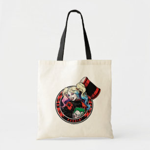 Batman Harley Quinn Winking with Mallet Tote Bag