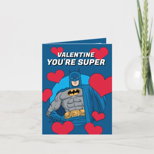 Batman Hartjes | Gelukkige Valentijnsdag Notitiekaartje (Voorkant)