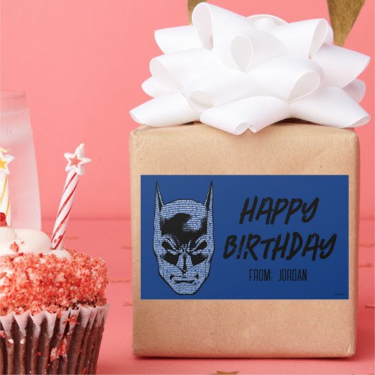 Batman Head Mantra PRETTIGE FEESTDAGEN | Rechthoekige Sticker (Feest)