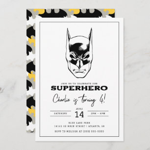 Batman Head Super Hero Boys Birthday Kaart
