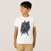 Batman houdt cape vast t-shirt (Voorkant volledig)