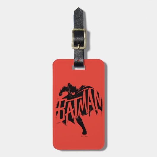 Batman Ink Brush-naam Bagagelabel (Voorkant verticaal)