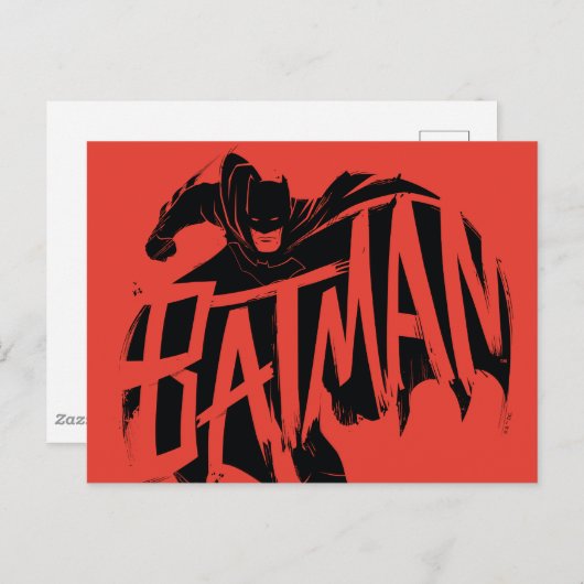 Batman Ink Brush-naam Briefkaart (Voorkant / Achterkant)