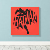 Batman Ink Brush-naam Canvas Afdruk (Insitu (Houten vloer))