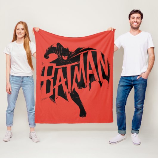 Batman Ink Brush-naam Fleece Deken (In situ)