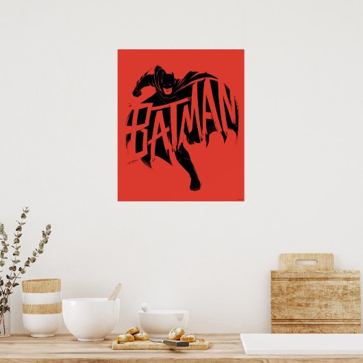 Batman Ink Brush-naam Poster (Keuken)