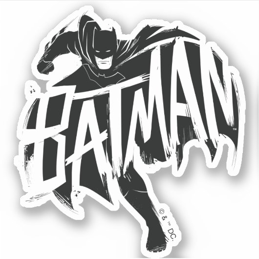 Batman Ink Brush-naam Sticker (Voorkant)