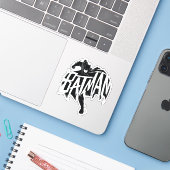 Batman Ink Brush-naam Sticker (Laptop met iPhone)