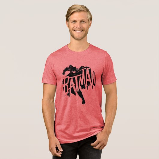 Batman Ink Brush-naam Tri-Blend Shirt (Voorkant volledig)