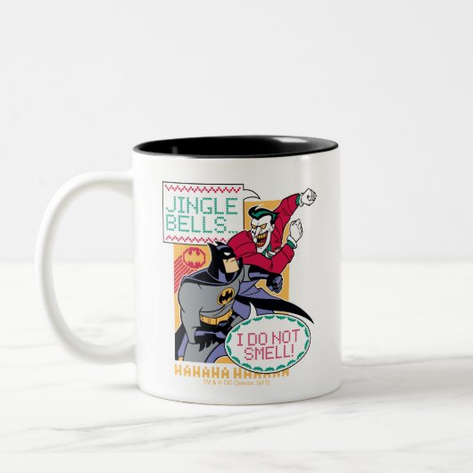 Batman | Jingle Bells, ik ruik niet. Tweekleurige Koffiemok (Links)