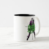 Batman | Joker Clown Prince of Crime Ink Art Tweekleurige Koffiemok (Voorkant rechts)