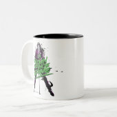 Batman | Joker Clown Prince of Crime Ink Art Tweekleurige Koffiemok (Voorkant links)