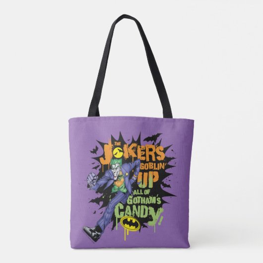 Batman | Joker's Goblin' Up All of Gotham's Snoep Tote Bag (Achterkant)