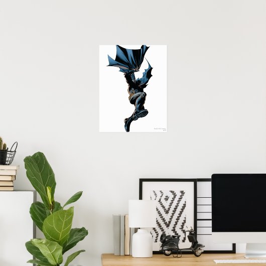 Batman Jumping Down Action Shot Poster (Thuiskantoor)