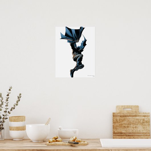 Batman Jumping Down Action Shot Poster (Keuken)