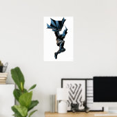 Batman Jumping Down Action Shot Poster (Thuiskantoor)
