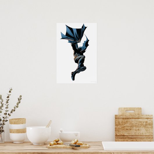 Batman Jumping Down Action Shot Poster (Keuken)