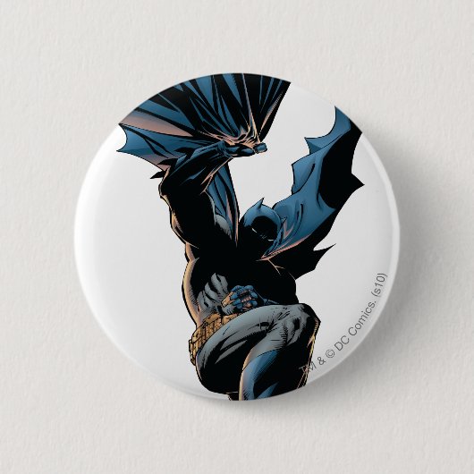 Batman Jumping Down Action Shot Ronde Button 5,7 Cm (Voorkant)