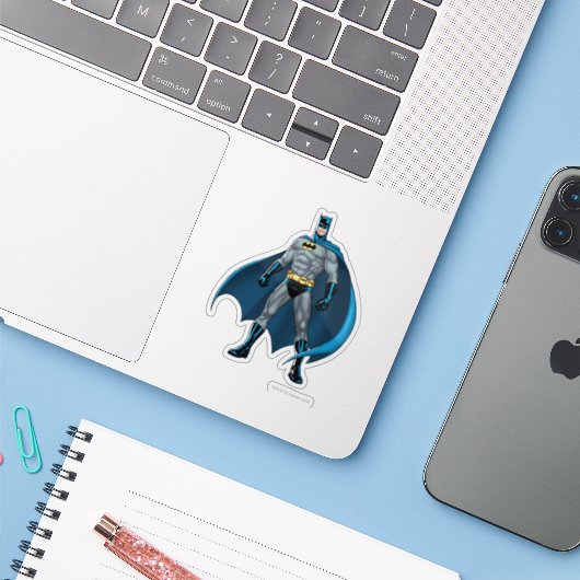 Batman Kicks Sticker (Laptop met iPhone)