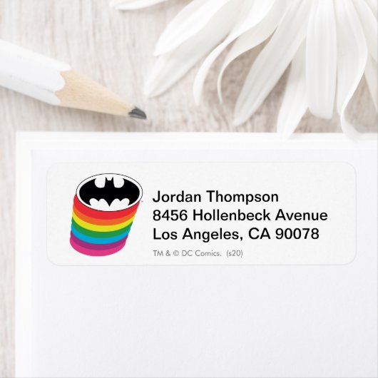 Batman Layered Rainbow Logo Etiket (Insitu)