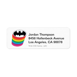 Batman Layered Rainbow Logo Etiket