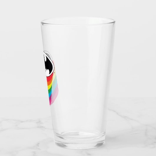 Batman Layered Rainbow Logo Glas (Links)