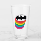 Batman Layered Rainbow Logo Glas (Voorkant)