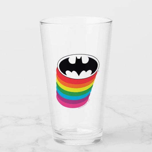 Batman Layered Rainbow Logo Glas (Voorkant)