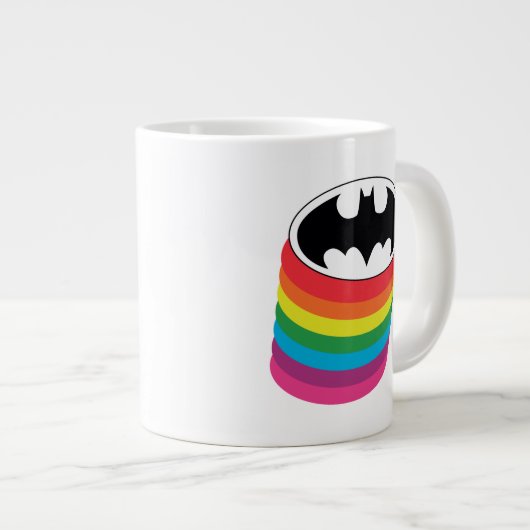 Batman Layered Rainbow Logo Grote Koffiekop (Voorkant rechts)